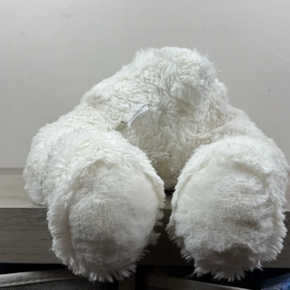 Pier 1 Imports White Polar Bear Plush Stuffed Animal Floppy Laying 20
